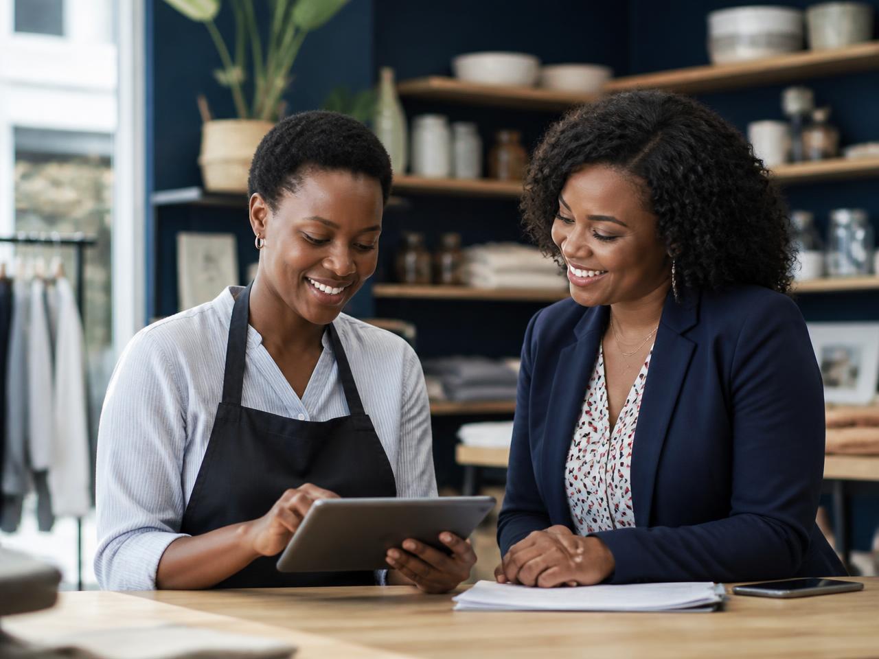 Business owner reviewing financing options with an advisor